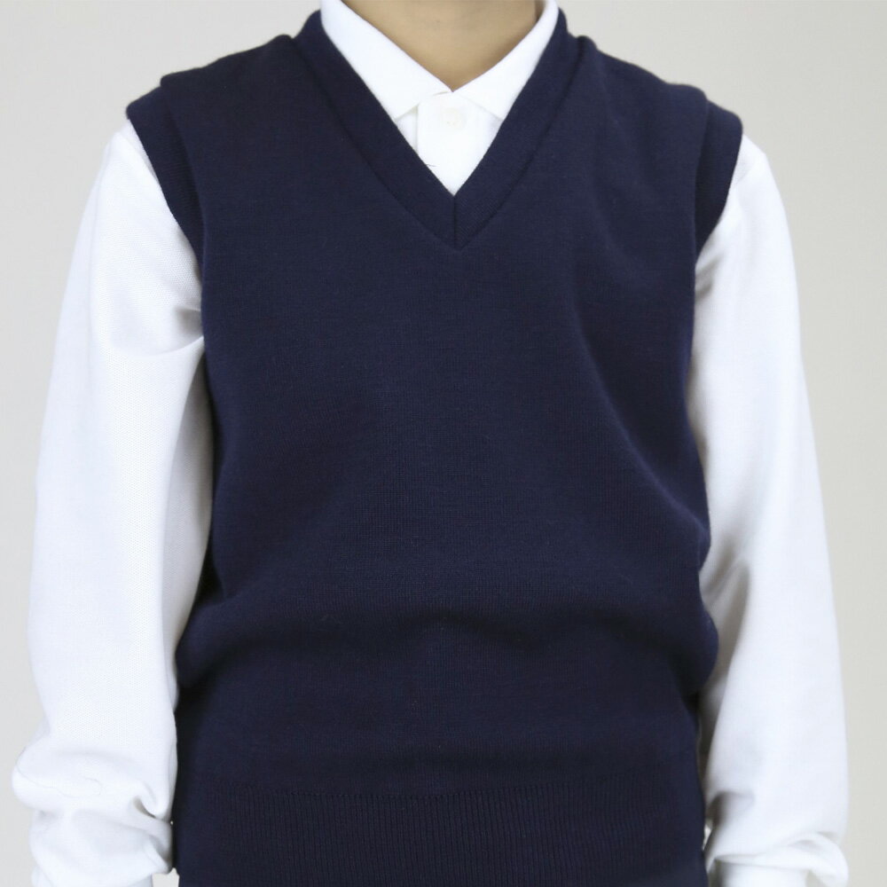 【ふるさと納税】学生ベスト ニット 紺色 男女兼用 スクールニットベスト 日本被服株式会社（ 学生服 上着 服 メンズ ウィメンズ ニット ベスト ファッション 岡山県 倉敷産 返礼品 ） 学生服 専門 メーカー 高級 仕立て 国産 お手入れ簡単