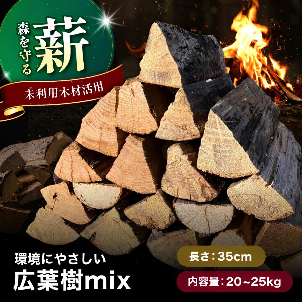 【ふるさと納税】【広葉樹mix35cm 20～25kg】おおいたの薪【未利用木材活用】| 広葉樹 木 樹 木材 材木 薪 エコ薪 広葉樹薪 まき マキ 細丸太 丸太 未利用木材 焚火 焚き火 焚き火用 秋 大分県 中津市