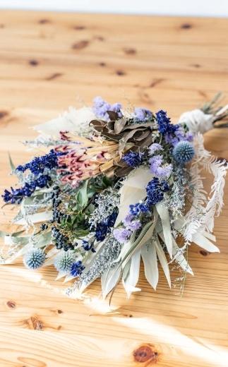 ドライフラワーブーケ ブルー