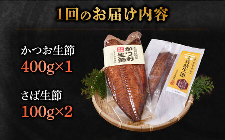 【6回定期便】かつお生節/さば生節 詰め合わせ /テル鮮魚[PAW016]  詰め合わせ かつお生節 さば生節 燻製 揚げかまぼこ すりみ揚げ