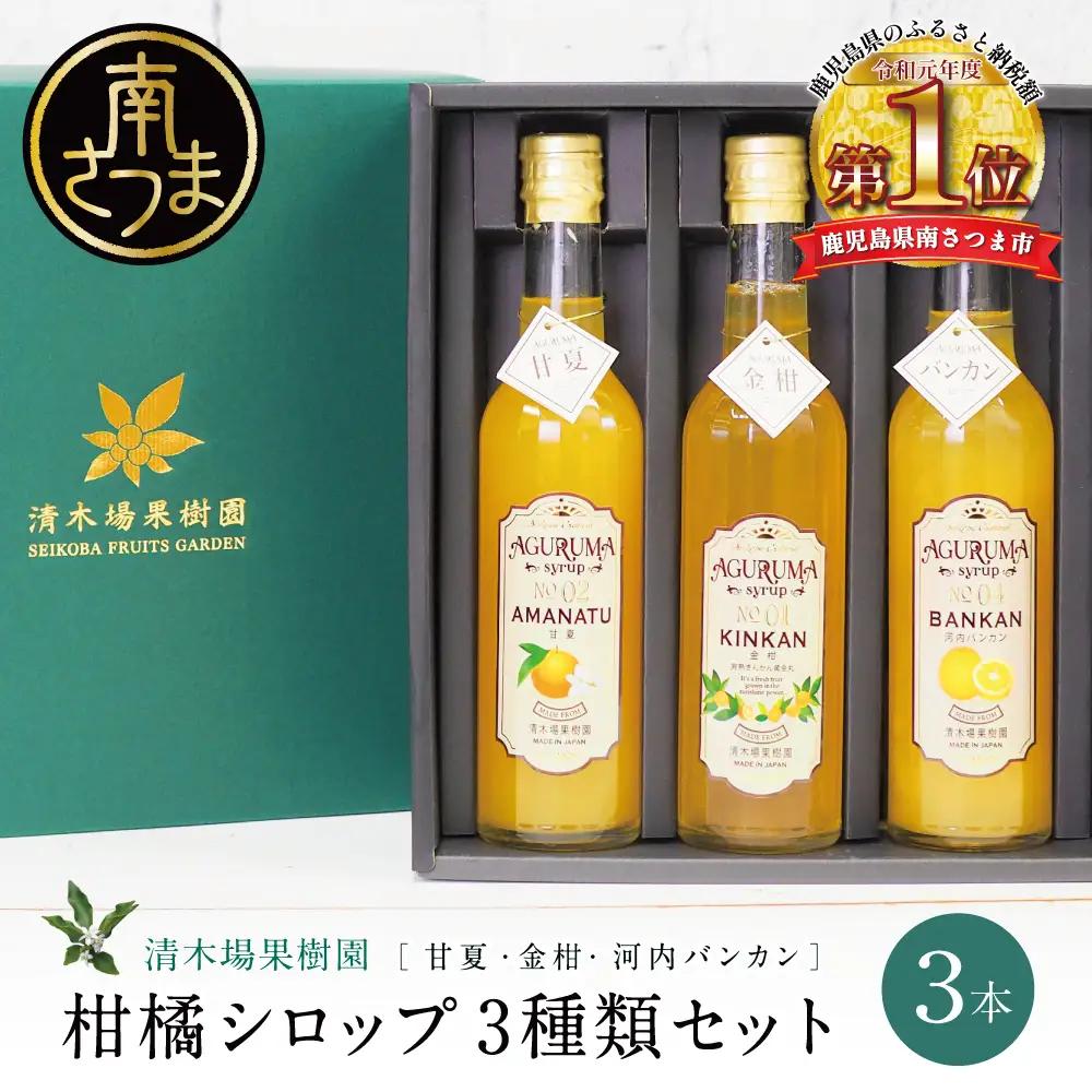 柑橘シロップ 3本セット＜金柑・甘夏・河内バンカン＞［3種類］きんかん キンカン 河内晩柑 ドリンク ジュース 炭酸割り ハイボール カクテル かき氷 ヨーグルト アイス パンケーキ ギフト 贈答 清