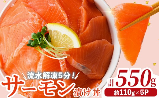 サーモン 漬け丼 (計550g) 簡単 便利 小分け 鮮度抜群 冷凍 個包装 お取り寄せ 海鮮丼 時短【UZ-18】【請関水産】
