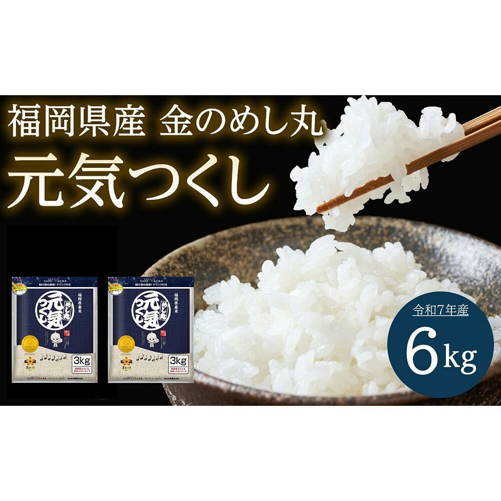【ふるさと納税】＜令和7年産＞福岡県産金のめし丸元気つくし　6kg(3kg×2袋)