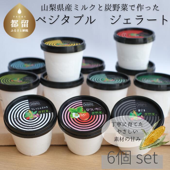 【ふるさと納税】【数量限定】採れたて野菜のジェラートカップ 6個入り【炭香ファーム】 ｜送料無料 アイス アイスクリーム セット 詰め合わせ ギフト 冷凍 お取り寄せ おしゃれ 内祝い 誕生日 ソルベ ベジタブル フルーツ デザート
