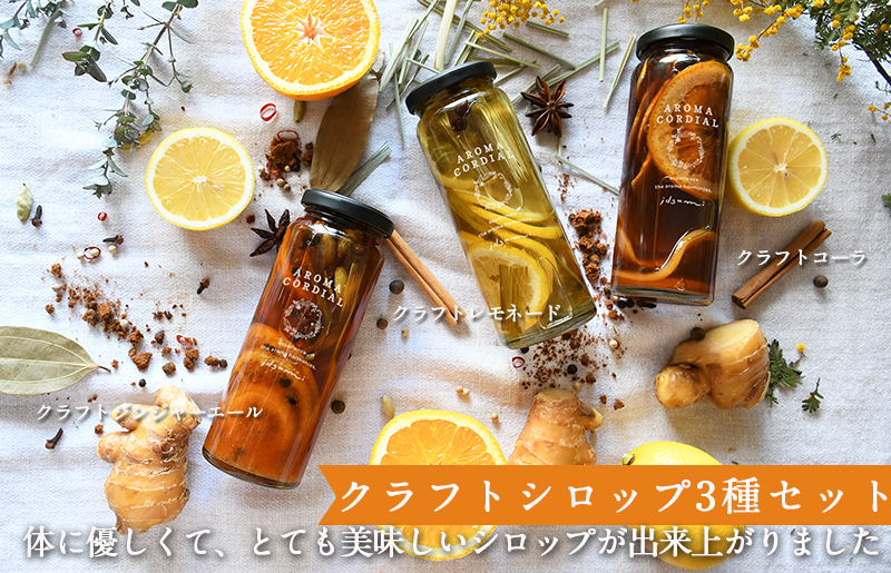  【スピード発送】 クラフト飲料シロップ(コーラ、ジンジャーエール、レモネード）3本セット いずみピクルス NSW