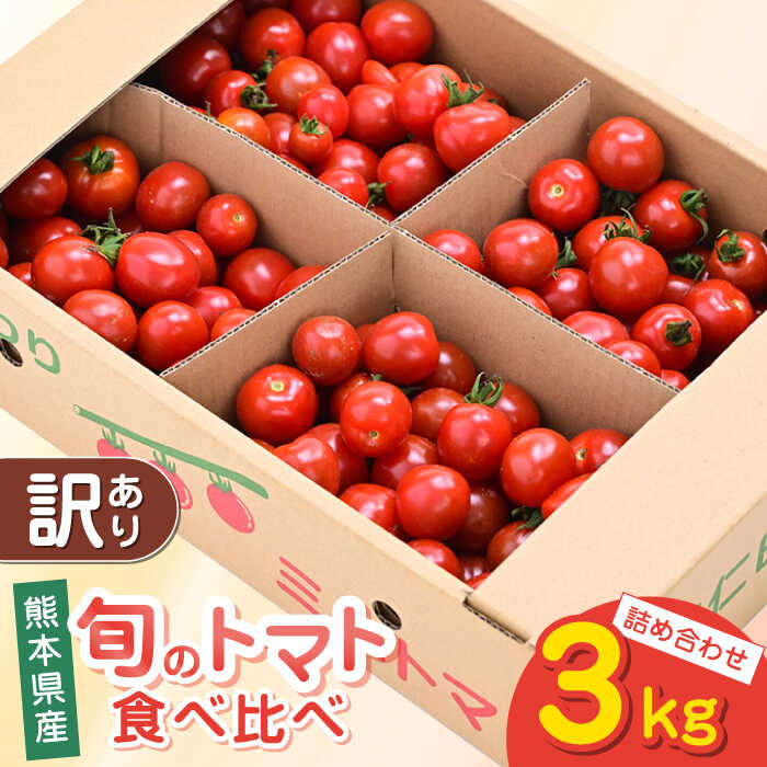 【ふるさと納税】【訳あり】【期間限定】熊本県産 減農薬栽培 トマト ミディトマト 3.0kg 詰め合わせ 食べ比べ 産地直送 ミニトマト 野菜 やさい 新鮮 プチトマト 詰め合わせ セット【矢仁田農園】[YDE004]