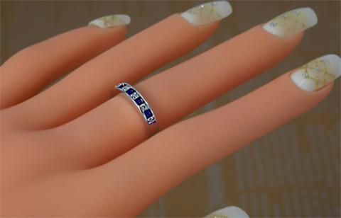 サファイヤ リング 0.6ct K10WG （14404）