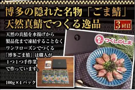 博多名物3回定期便　もつ鍋・明太子・ごま鯖