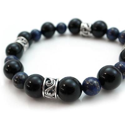 ふるさと納税 神戸市 パワーストーン×シルバーブレス Lサイズ ブルータイガーアイ 天然石 神戸市 DJ-014L