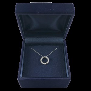 プラチナ製 ハート＆キューピッドダイヤ 0.3ct サークル リバーシブル ネックレス 【1468749】