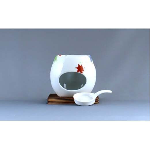 有田焼 茶香炉〈紅葉尽し文〉【赤絵白磁硯処 雪月花】手描き 伝統工芸 香炉 赤絵 インテリア  80000円 8万円 A80-53_イメージ5