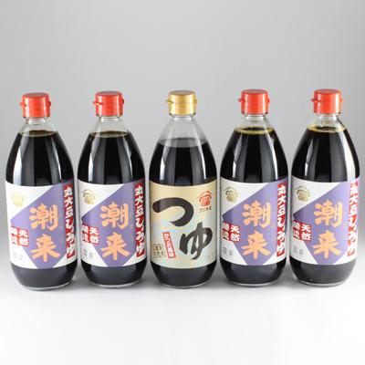 ふるさと納税 潮来市 丸大豆しょうゆ潮来600ml×4本と特選つゆ600ml×1本セット