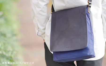 牛革かぶせ×帆布 ショルダーバッグM　キャメル　【12203-0374-4】