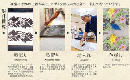 紅型ショール　マンゴー フクギ【藤崎紅型工房】