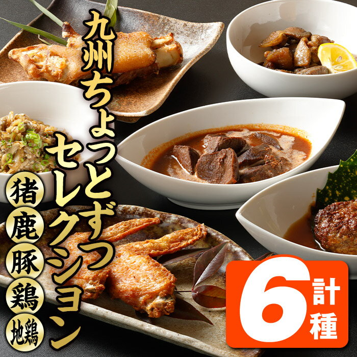 【ふるさと納税】九州肉料理ちょっとずつセレクション (6種) 猪 ハンバーグ 鹿 ステーキ 豚足 手羽先 から揚げ 鶏皮 地鶏 炭火焼き おかず おつまみ お惣菜 温めるだけ 大分県 佐伯市 【FJ01】【由紀ノ屋】