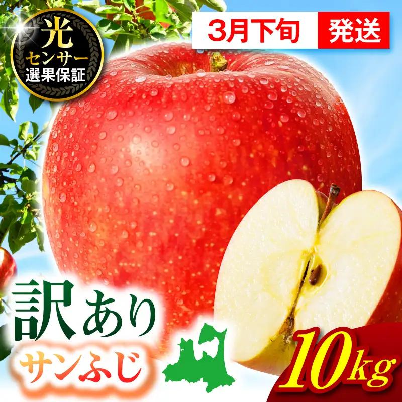 【2027年3月下旬発送】【訳あり】 りんご 約10kg サンふじ 青森 家庭用 りんご