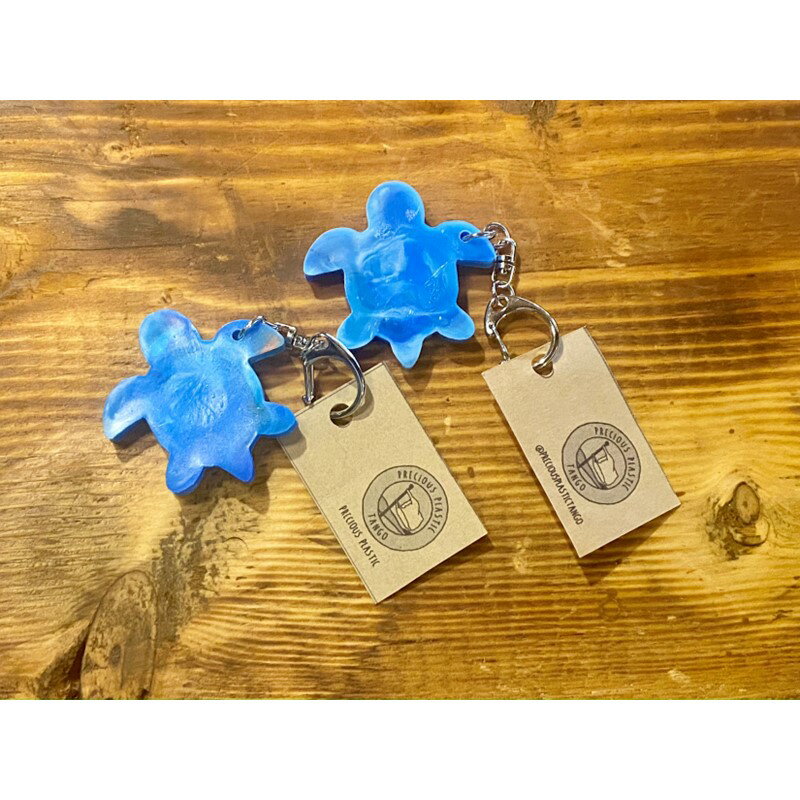 【ふるさと納税】Precious Plastic カメさんキーホルダー ペアセット 雑貨 日用品 ファッション小物 キーホルダー プラスチック SDGs ペア