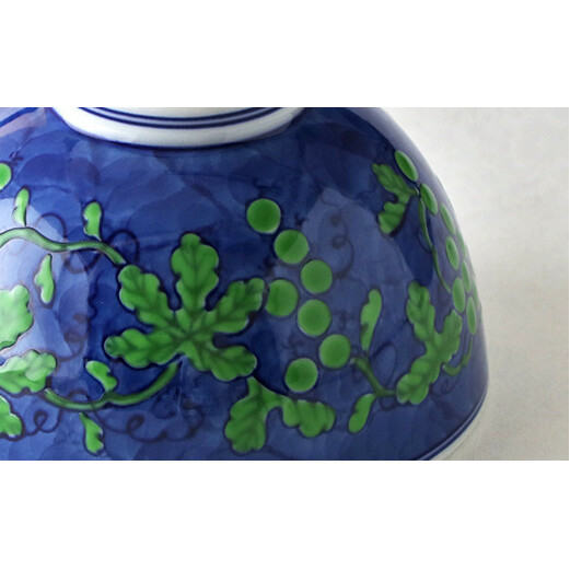 源右衛門窯 緑彩葡萄絵 飯碗 器 食器 お茶碗 ごはん 茶碗 小鉢 葡萄絵 有田焼 A70-152_イメージ5