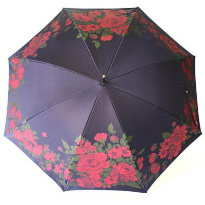 ふるさと納税 富士河口湖町 槙田商店【晴雨兼用】長傘 ”絵おり”  大バラ:紺 |  | 01