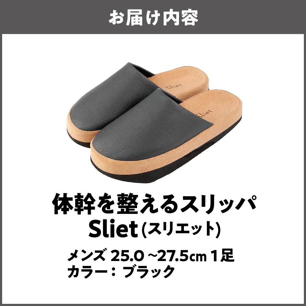 体幹を整えるスリッパ Sliet(スリエット) メンズ 25.0-27.0cm ブラック_OS350-0005
