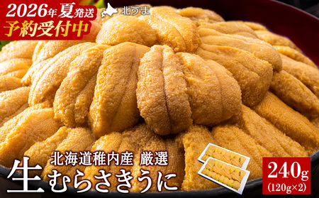 【先行予約】【うにの名産地稚内市】最北端の生むらさきうに(100gパック×2)
