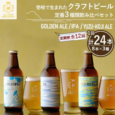 ふるさと納税 壱岐市 【毎月定期便】クラフトビール 24本詰め合わせ(3種類×8本)全12回