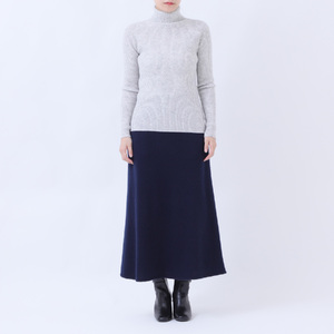 ルーエンローズ カシミヤ Ａラインスカート（ネイビー Lサイズ） RU2311-05