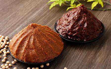 蔵元直送 手造りみそのセット（豆みそ・米糀みそ（甘口） 各1kg）計2kg | 味噌 みそ 麹  調味料 無添加 豆みそ 米糀みそ 甘口