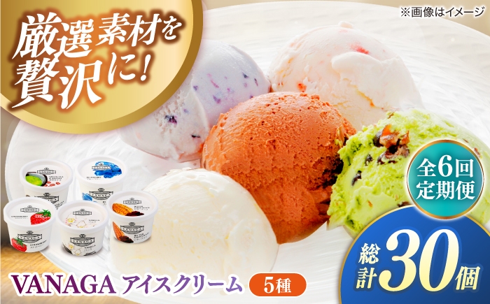 
                  【全6回定期便】ご褒美アイスにぴったり！VANAGA 5種類のアイスクリーム5個入り 島根県雲南市/木次乳業有限会社 [AIBH048]
                
