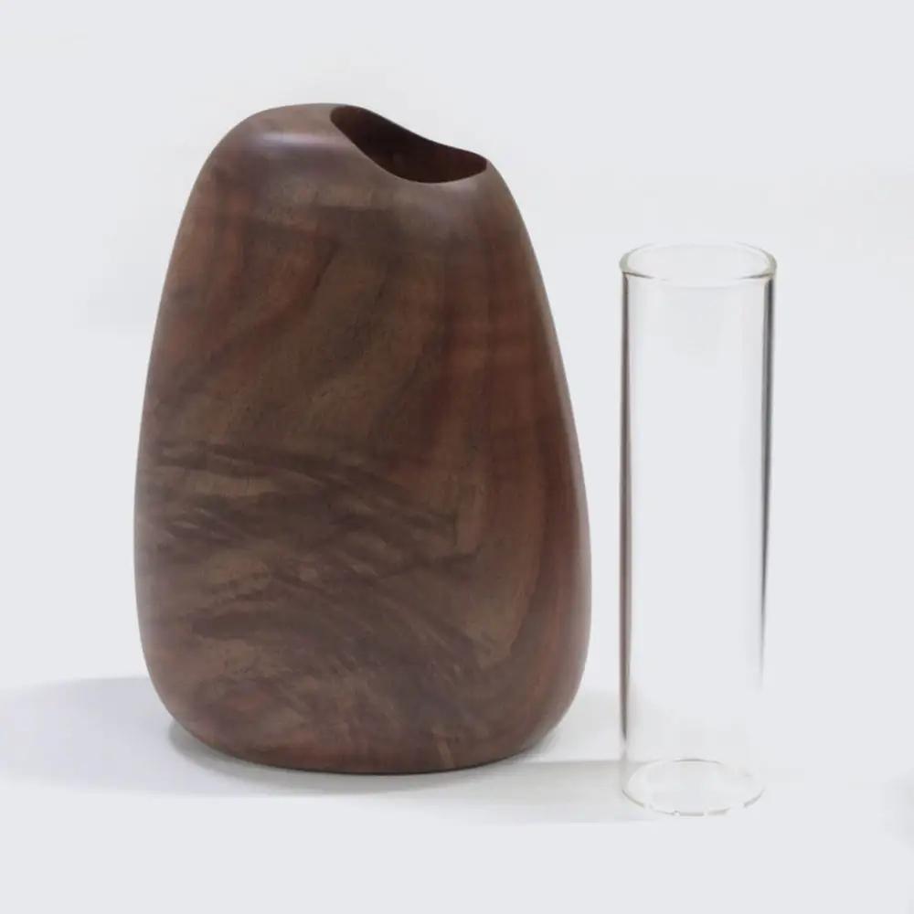 Mango vase - large　walnut/SASAKI【旭川クラフト(木製品/一輪挿し)】マンゴーベース / ササキ工芸_03259