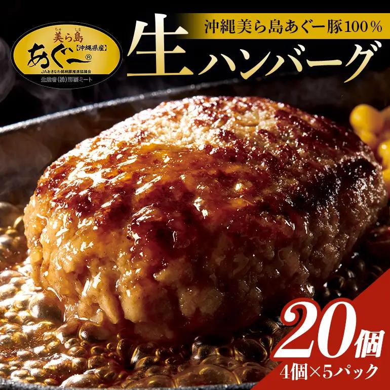 美ら島あぐー ハンバーグ 20個 セット 沖縄県 おかず 惣菜 アグー豚 使用 冷凍 4個×5パック 小分け おいしい 肉 糸満市 国産 肉汁 たっぷり ブランド豚 ジューシー 肉厚 お中元 ギフト プレゼント グルメ おつまみ ディナー オードブル 沖縄県 糸満市