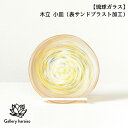 【ふるさと納税】【琉球ガラス】木立 小皿（表サンドブラスト加工）（k4）匠工房　Galleryはらいそ　沖縄　うるま市　工芸品　手作り　職人　きだち　こだち　きだて　きたて　グラス　一点もの