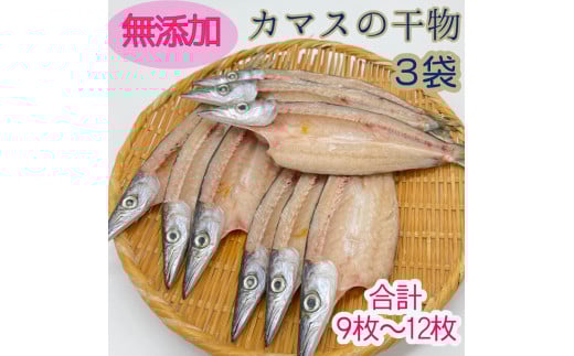 無添加 干物 カマスの開き３袋 合計９枚～12枚入り ヘルシー おつまみ 惣菜 魚介 焼き魚 時短料理【R00823】