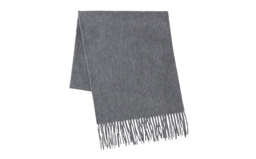 カシミヤ100% ウェーブマフラー ライトグレー｜高級素材 軽量 なめらかな肌触り 寒さ対策 確かな技術 日本製 い [4033]