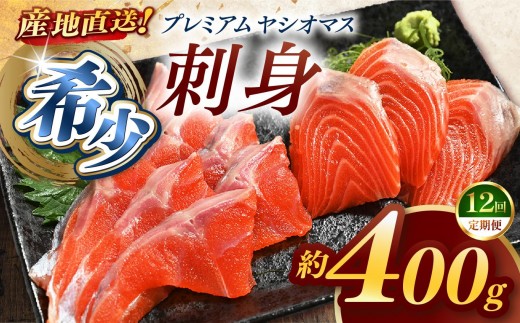 【定期便12回】産地直送栃木県のブランド魚「プレミアムヤシオマス」の刺身 400g (200g×2パック)  [ 冷凍便 ] | 魚 ます 養殖 産地直送 栃木県 (毎月お届け）
