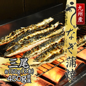 M686 国産うなぎ ふっくら肉厚 有頭 蒲焼 3尾 150g ウナギ 鰻 夏バテ スタミナ 真空包装 人気 オススメ 宮若市