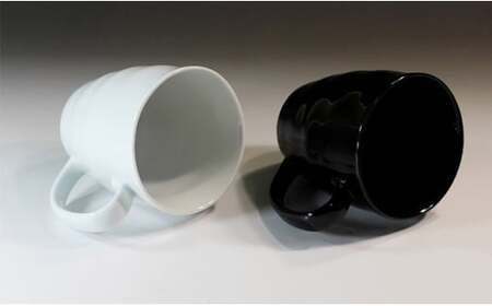 A15-97 藤井錦彩作 白磁天目マグカップペアセット 有田焼