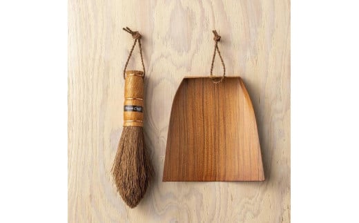 
国産棕櫚手箒　柿渋はりみチリトリセット【FM5】
