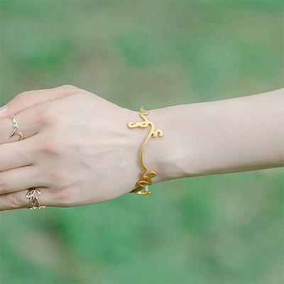 ふるさと納税 静岡市 【國廣沙織×三代目板金屋】Hiraganaバングル　ふじさん　ゴールドSサイズ　1個