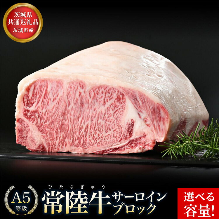 【ふるさと納税】【選べる容量】【茨城県共通返礼品】茨城県産 常陸牛A5サーロブロック （2kg〜10kg）牛肉 肉 A5 サーロイン さーろいん ブロック 霜降り ステーキ すてーき 焼肉 バーベキュー 牛 柔らかい お祝い ジューシー 茨城県