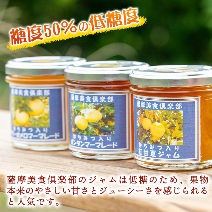 isa681 3種の柑橘ジャム食べ比べセットB(計6個・ボンタン、サワーポメロ、紅甘夏 各140g) 加工食品 果物 フルーツ 詰め合わせ 果肉 柑橘 低糖 ハンドメイド ジャム ギフト マーマレード