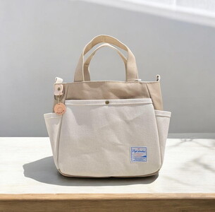 【ころりん工房】ふとっちょころりんミニ／ベージュ／富士金梅 8号帆布バッグ