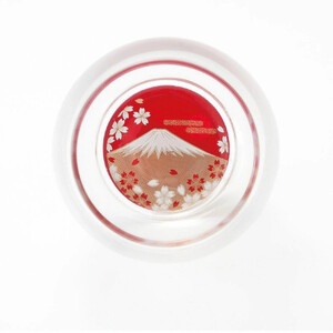 みよし漆器本舗 紀州塗り ぬりもん de Verre ダルマグラス 蒔絵 富士山 単品 赤 200ml