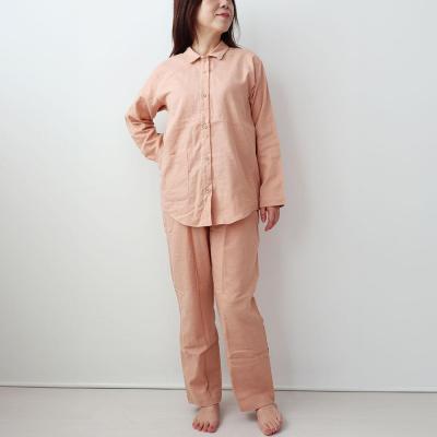 ふるさと納税 京都市 【岩本繊維】和晒京ふたえガーゼ レディースパジャマ＜L・ワイン＞|老舗寝具メーカー パジャマ 人気