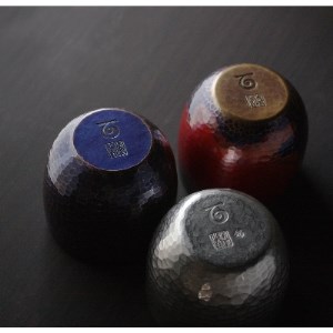 百年物語　銅製　青藍色　ぐい呑み【1259357】