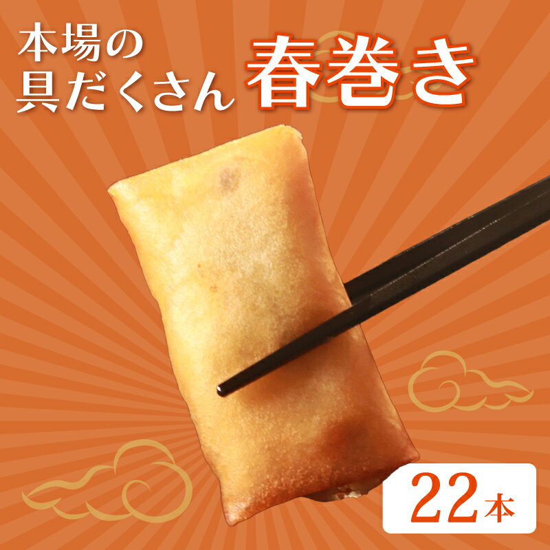 【ふるさと納税】 具材たっぷり 春巻き 22本 冷凍 豚肉 肉 お弁当 おかず 晩ごはん 夕ご飯 おつまみ リピーター はるまき 春巻 中華 中華料理 惣菜 野菜 手作り 無添加 豚まん専門店龍福 二見 冷凍食品 冷凍餃子 簡易梱包 小分け 焼き餃子 水餃子