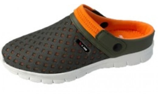 紳士用　バックベルト付き　クロッグサンダル　FMH 1476　（カーキ/ L）