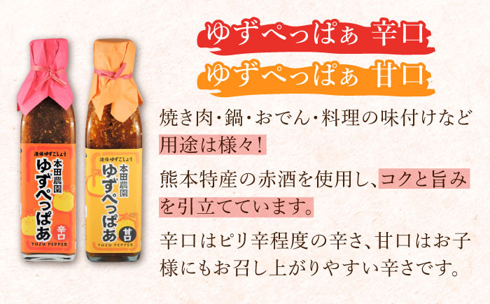 ゆずぺっぱぁ 辛口 甘口 200ml 各1本 柚子 熊本 山都町【本田農園】[YDL011]