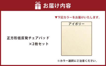 【アイボリー】正方形低反発チェアパッド 2枚セット ｜ チェアパッド パッド 低反発 椅子 ソファー フローリング 床 家庭 仕事