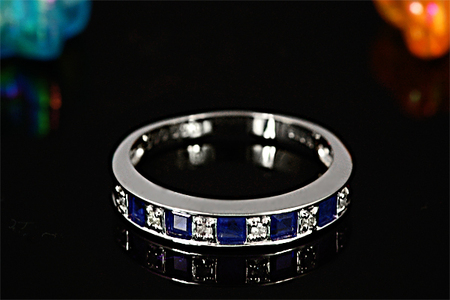 サファイヤ リング 0.6ct K10WG （14404）